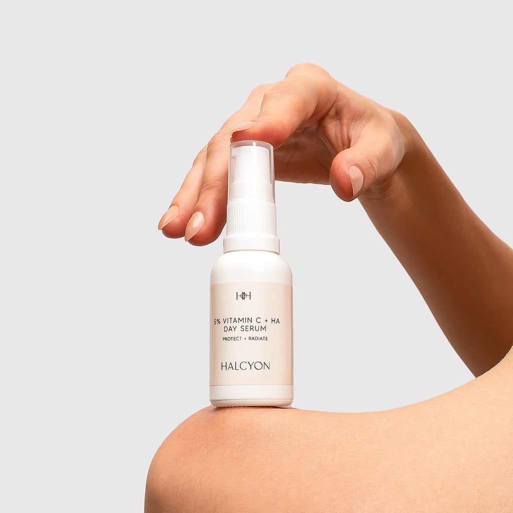 5% Vitamin C + Hyaluronic Acid Day Serum Advanced bioactive vegan whole plant formulations and never tested on animals