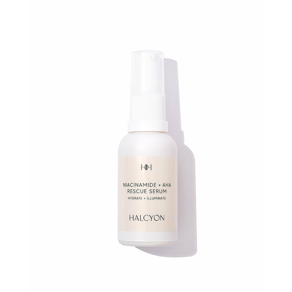 Niacinimide + 2% Alpha Hydroxy Acid Rescue Serum Advanced bioactive vegan whole plant formulations and never tested on animals